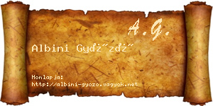 Albini Győző névjegykártya